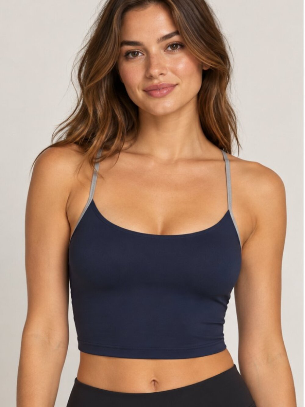 NEW SKIMS Signature Swim Cami Tank Top Navy Contrast Medium NWT